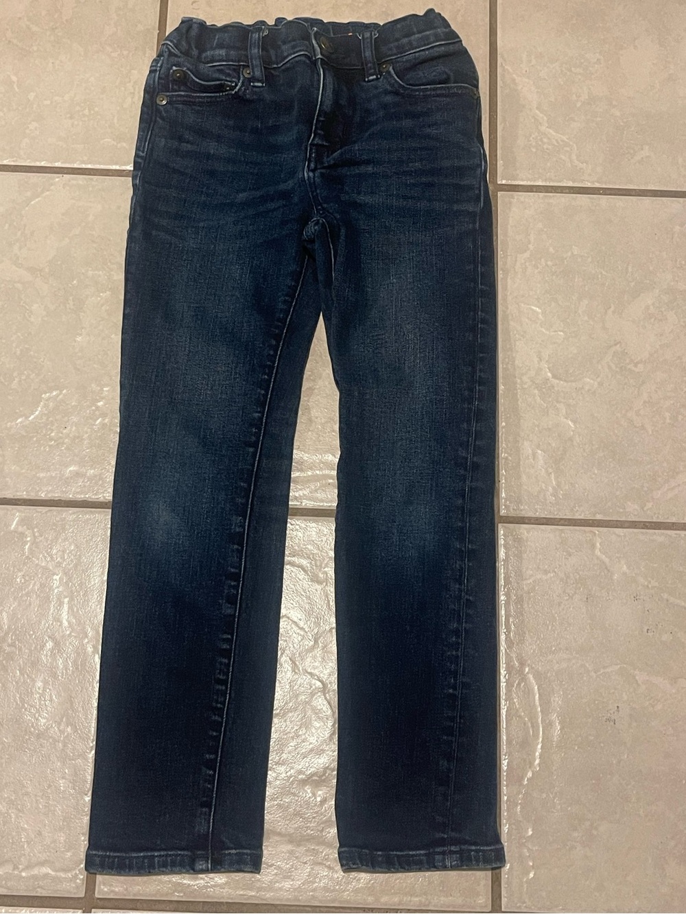 Crewcuts Kids Dark Wash Jeans - Classic Blue Denim Adjustable waist Size 7
